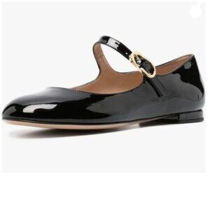 Zszszsu Black Round Toe Ankle Strap Mary Jane Comfy Buckled Dress Dance Shoes